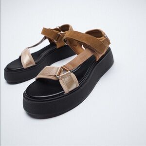 Zara women’s chunky sole strappy sandals EU 40